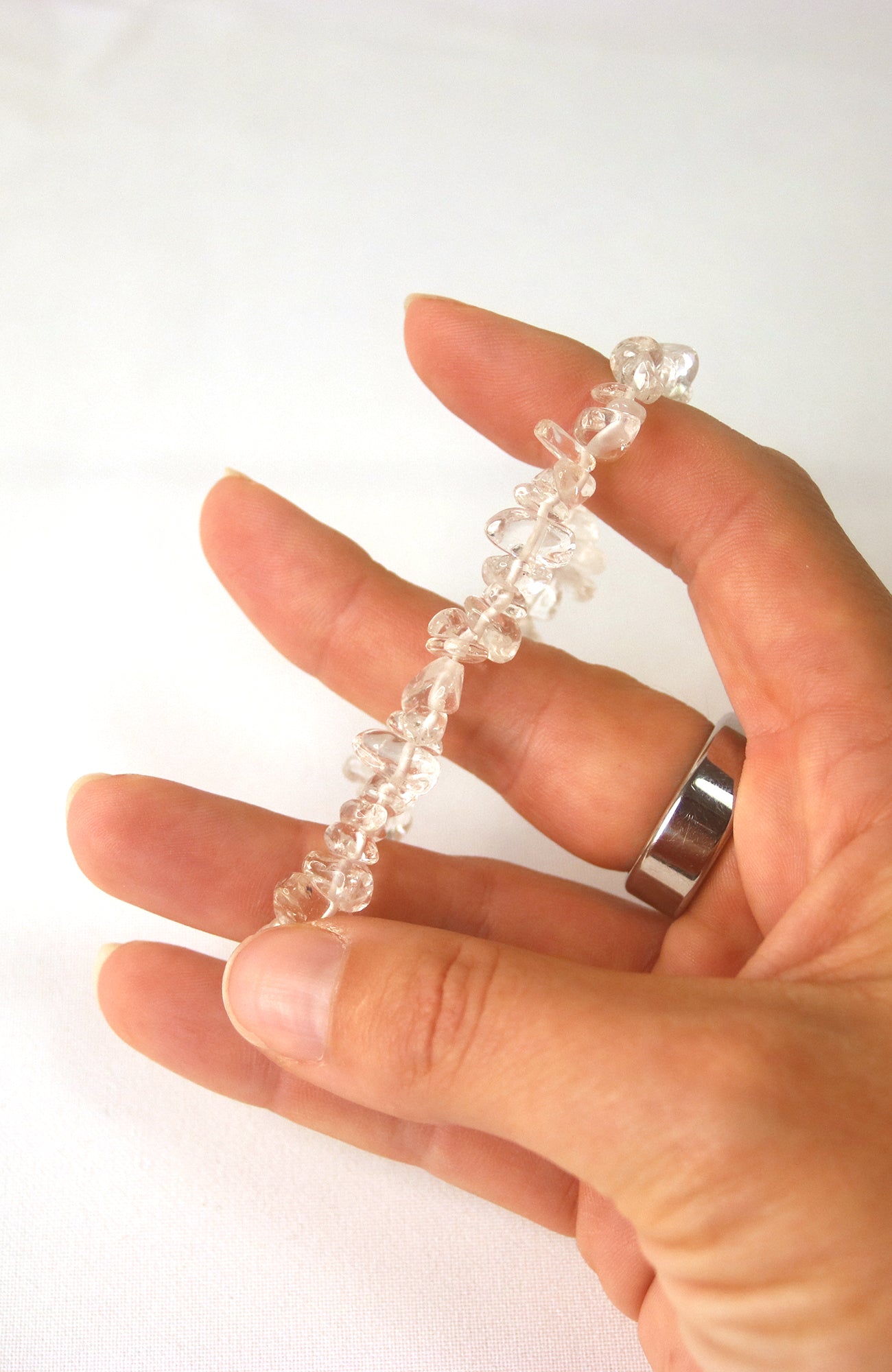 Clear Quartz Chip Bracelet AA
